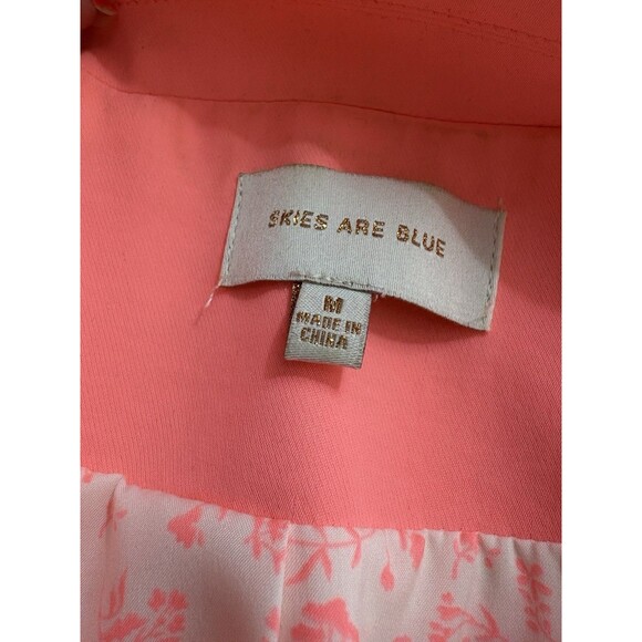 Skies Are Blue Vivid Peachy Orange Medium Lined Open Woman’s Coquette Blazer - Picture 2 of 12